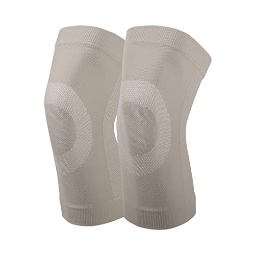 Knee Support Elastic 1 Pair Knee Support Breathable Lightweight Knee Brace for Arthritis, ACL, Restore Injuries, Sports, Running, Fitness Unisex (M, Grey)