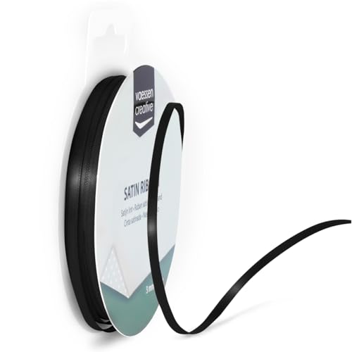 Vaessen Creative Cinta Satinada, 3mm x 10m, Brillo Elegante para Crear Tarjetas, Scrapbooks, Envoltorios de Regalos y Otros Proyectos de Manualidades