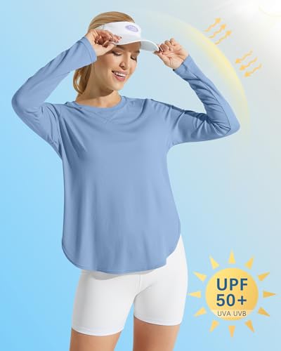 Image of G4Free Lightbreeze Womens UPF 50+ Long Sleeve Workout Tops Quick Dry UV Sun Shirt Running Gym Hiking Yoga Casual Lightweight