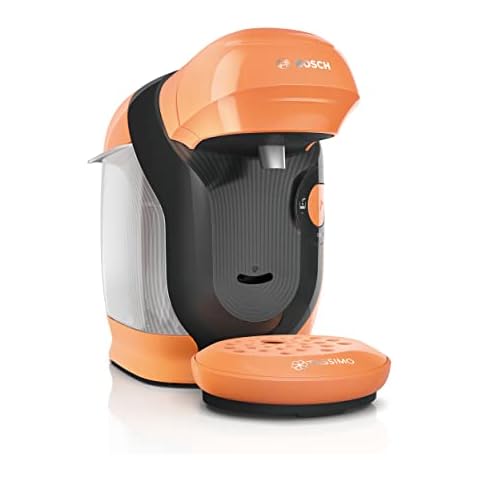 Tassimo Style Capsule Machine TAS1106 Coffee Machine by Bosch, Over 70 Drinks, Fully Automatic, Suitable for All Cups, Space Saving, 1400 W, Peach Cover