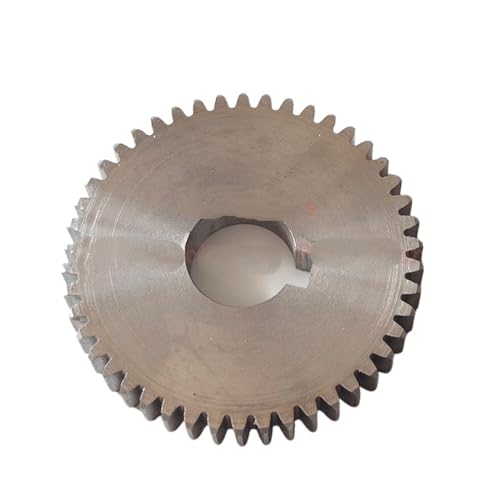 Bevel Gear Pinion Hardware Mechanical Flat 45 Steel 1.25 Mod 46 Teeth Gear Pin Hard Carbon Metal Standard External Spur Gear 1.25mod 46teeth(18mm with Keyway)