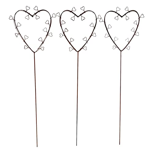 Gartenstecker Deko- Herzen 3er Set zum Stecken in Rostoptik 38cm hoch...