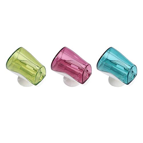 Shengyuze 3Pcs Bathroom Wall Mount Suction Cup Toothbrush Holder Rack Dustproof Cap Cover Accessories For Bathroom - Random Color #TOP7