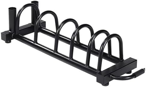 Barbell Plate Rack with Wheels & Handle, Steel Weight Plate Storage Stand, Multifunctional Gym Equipment for Easy Organization & Mobility,Black-Size L