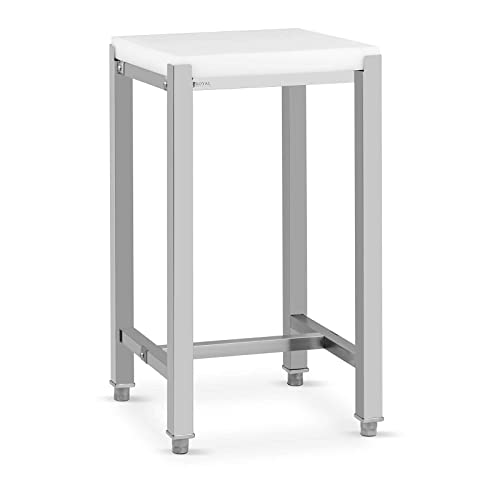 Royal Catering RCBC-03 Petit Billot De Boucherie Bloc De Boucher Professionnel À Poser (40 x 50 x 80 cm, Acier inoxydable/plastique (polyéthylène),...