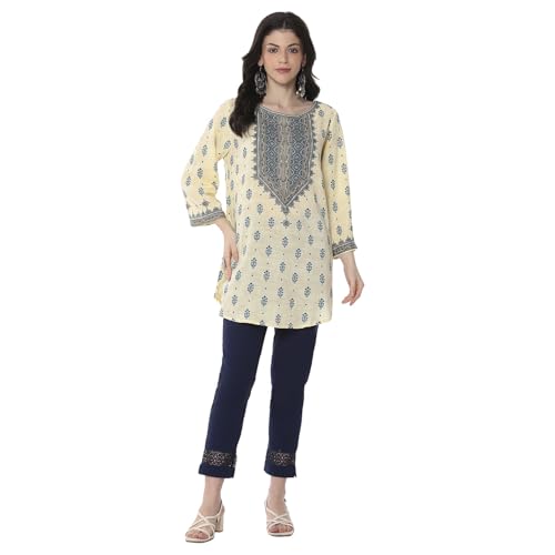 Image of BIBA Women Rayon Straight Printed Kurti