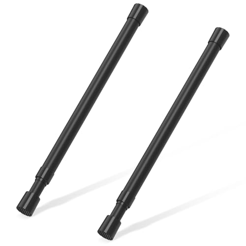 2 Pcs Small Tension Rod 12-20 inch Spring Rod Tension Rod Spring Tension Rod Small Tension Curtain Rod Mini Tension Rods for Closet Cabinets Cupboard Drawers Black