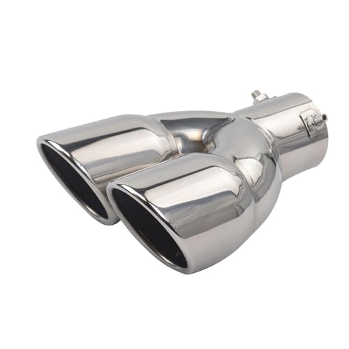 Tubo de escape con doble salida universal y silenciador cromado de acero inoxidable