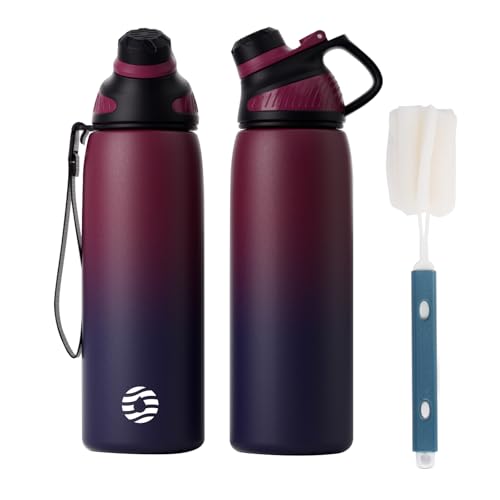 Fjbottle Borraccia Termica con Tappo magnetico 1L, 800ml, 600ml, 400ml Bottiglia Termica per Bambini - Senza BPA/Senza Perdite Borracce acciaio inox per Scuola, Sport, Palestra, Ciclismo