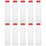 Luxshiny 10Pcs 500Ml Bouteilles de Jus Vides Bouteilles en Plastique Bouteilles de Réutilisables Clair de Jus de Citron Bouteilles en Plastique Étanche Tasse de Boissons de Boisson