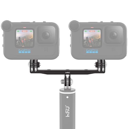HSU goproマウントアダプター ダブル アルミ製 デュアル マウント アクションカメラ アクセサリー GoPro Hero 13/12/11/10/9/ 8/7...DJI Osmo Action、AKASO Brave 7/6/4 EK7000 V
