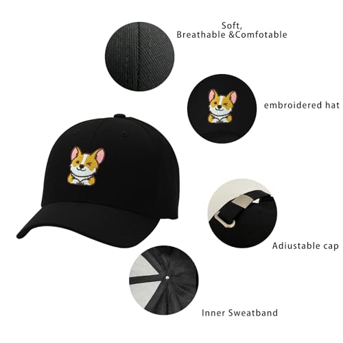 Image of Embroidered Baseball Cap for Women Men Adjustable Baseball Hat Black Baseball Cap Trucker Hat
