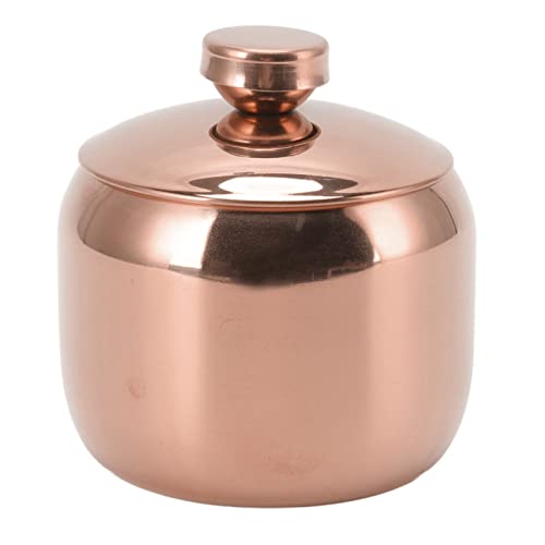 Sugar Bowl, Stainless Steel Sugar Pot with Lid Coffee Seasoning Jar Condiment Pot Spice Container Canister Metal Cruet with Lid for Home Kitchen Restaurant (rose gold)