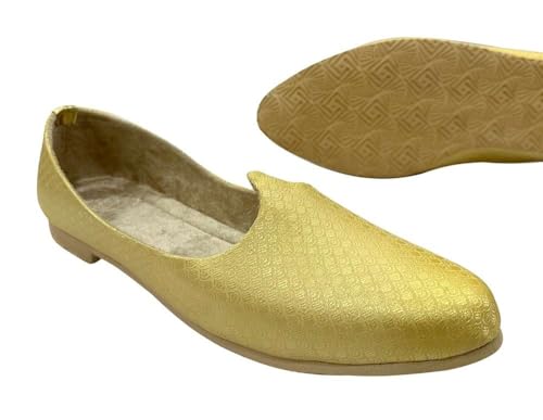 Punjabi Jutti for Men Gold Mojari Shoes Sherwani Jooti Wedding for Groom Handmade Loafers Ethnic Mules4