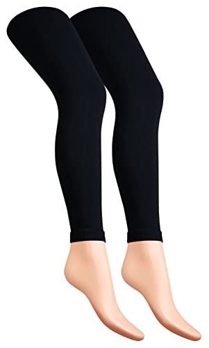 Camano Online Lot de 2 Leggings Comfort Thermo Light pour Femme Thermiques légers, Noir, Taille Unique Cover