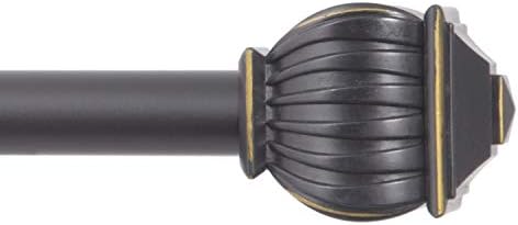 Kenney 5/8" Beckett Decorative Window Curtain Rod, 48-86", Oil Rubbed Bronze