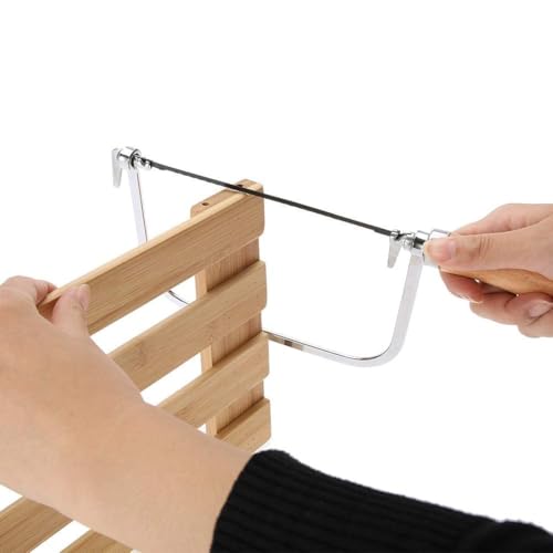 Laubsäge, Dekupiersäge mit Holzgriff und 5 Sägeblätter, 360 Grad...