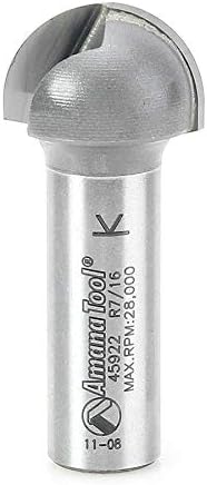 Amana Tool - 45922 Carbide Tipped Core Box 7/16 Radius x 7/8 Dia x 1/2 Shank
