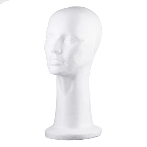 image for Dini Wigs Styrofoam Display Mannequin Head 15 Inch For Wigs, Hair Piec