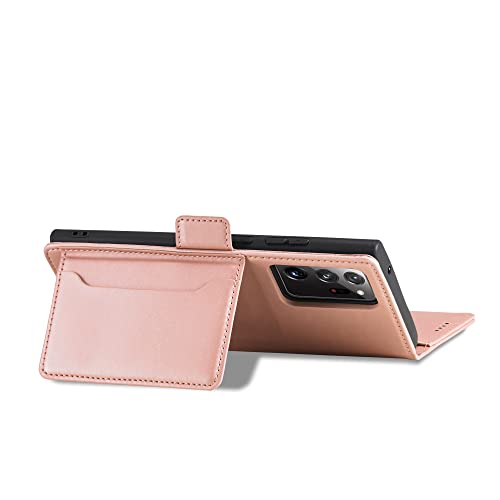 Étui de téléphone en cuir PU pour Samsung S21 Ultra avec porte-carte rose