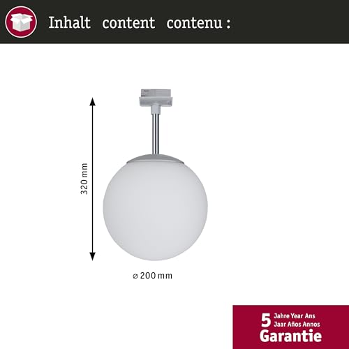 Iluminación de techo Paulmann 976.02 cromo, lámpara de techo moderna E14 blanco 6
