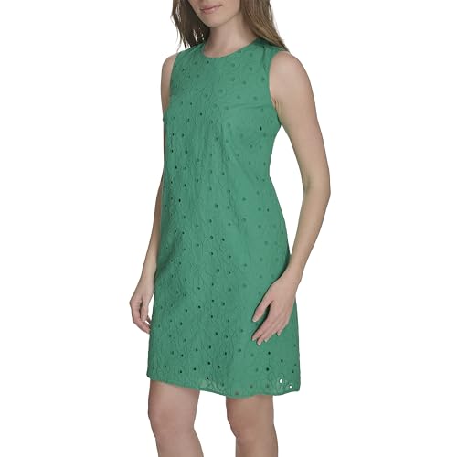 Image of Tommy Hilfiger Women's Sleeveless Meadow Eyelet Shift Dress