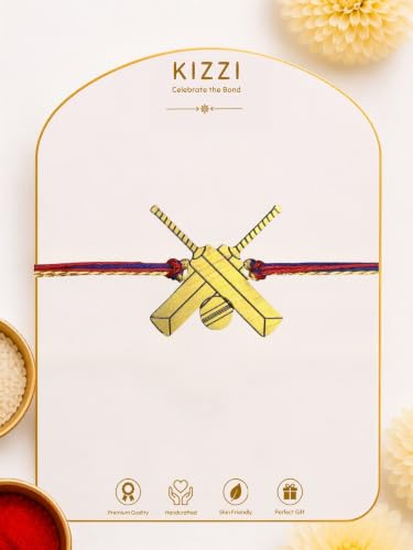 Image of Kizzi Rakhi Combo for Brother - Cricket Bat & Team India Cricket Jersey Tshirt Design Rakhis for Kids and Boys | Sports Theme Rakhi Set | Raksha Bandhan Gift for Cricket Lovers