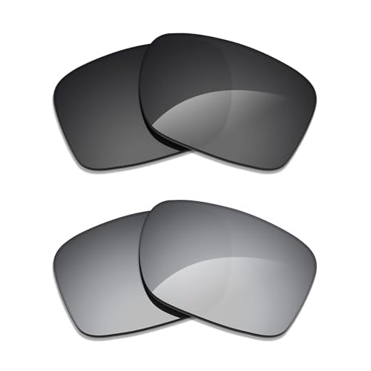 Alphax 2 pares de lentes polarizadas de substituição para óculos de sol Oakley Leffingwell OO9100 - preto + titânio
