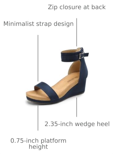 Image of DREAM PAIRS Women's Open Toe Buckle Ankle Strap Platform Wedge Sandals Summer Shoes.