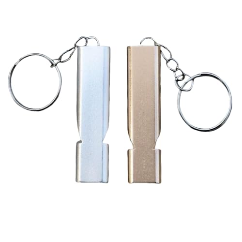 yrlfiot 2 Pcs Double Tubes Emergency Whistles Lifeguard Safety Whistle with Keychain for Outdoor Camping Hiking Boating Fishing Kayak Kids Rescue Signaling Loud Survival Whistle