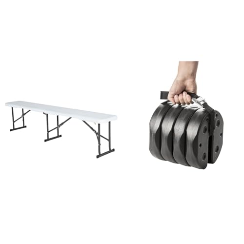 Lifetime 80305 Portable Folding Bench and US Weight 40lb Canopy