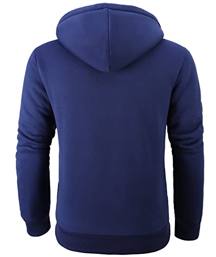 JACKETOWN Athletic Hoodies for Men Heavy Zip Up Sweatshirt Sherpa Fleece Jacket Winter Warmth Coat, Blue, XL2