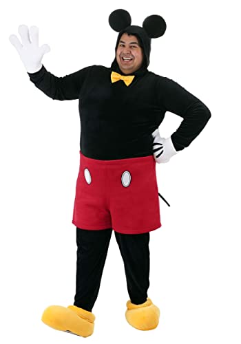 Mens Plus Size Mickey Mouse Halloween Costume | Adult Disney Mascot Complete Costume for Themed Parties 3X