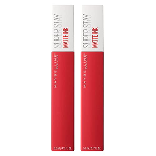 Maybelline New York SuperStay Matte Ink Tinte de Labios Resultado de Cobertura Uniforme de Larga Duración 16h con Aplicador en Punta Color 20 Pioner - 2 Barras de Labios