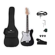 Includes gig bag, strap, tuner and picks Built-in speaker delivers amplification without external amp Perfect for beginners, with a lightweight body and easy-to-play C-shaped neck Note markers on fretboard and neck provide helpful visual prompts