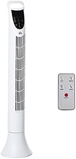 HOMCOM 36'' Freestanding Tower Fan, 3 Speed 3 Mode, 7.5h Timer, 70 Degree Oscillation, LED Panel, 5M Remote Controller, White