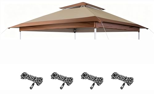 OZKUSA Replacement Canopy Top Compatible with Lazy Buddy 12x12 Gazebo Canopy Cover Only (Beige Brown)