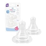 babynova Tettarella Rotonda in silicone per biberon a collo standard – Tettarella con tecnologia anti-coliche – Senza BPA – Prodotta in Germania – Misura S (flusso lento per tè)