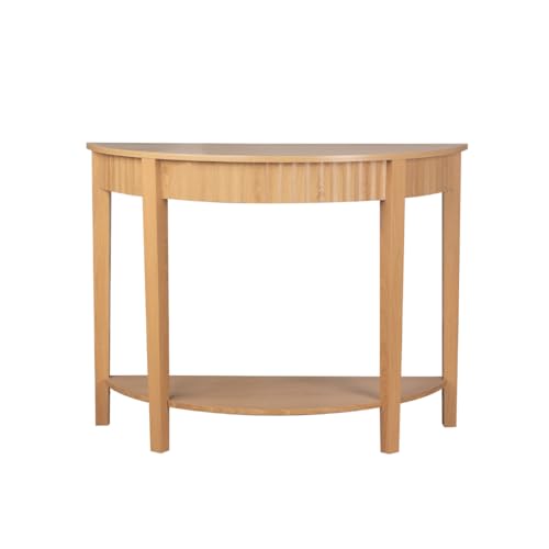 Calicosy – Console Arrondie Effet Vague à 2 Niveaux – Meuble d’Entrée ou Salon – Design Élégant et Contemporain – L100 x P40 x H76 cm – Collection Bologne