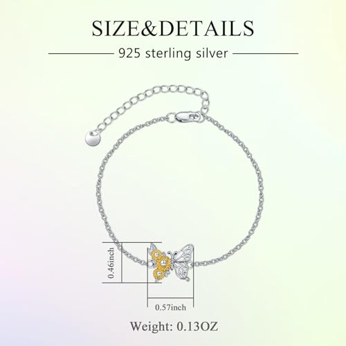 Image of Dragonfly /Cross Bracelet for Women 925 Sterling Silver Bracelet Animal Silver Bracelet Jewelry Mother's Day Birthday Gift for Mom Wift