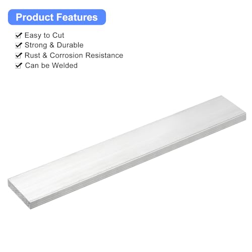 Image of uxcell Square Aluminum Flat Bar, 5 /16 inch Thick 1.6 inch Width 10 inch Length Square Aluminum Bar 6061 Aluminum Flat Plate, 8 x 40 x 254mm T6511 Solid New Mill Stock for Industrial Building