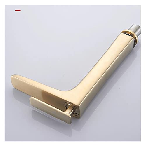 Robinet de lavabo brosse or grand modèle pour vasque à poser moderne - 5