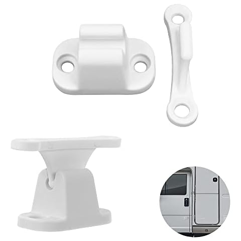 HIULLEN 2 x Door Holder Service Flap, Motorhome Door Stop, Caravan, T-Shaped Door Stop for Motorhome or Caravan (White) Cover