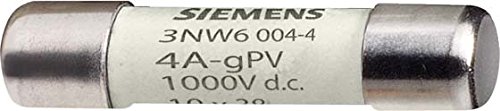 Fusible 4 A Siemens 3NW6004-4 cylindrique 10x38 mm 1000V pour cartouche industrielle