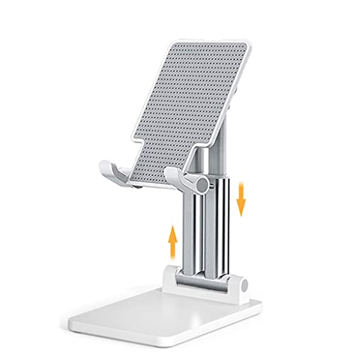 Support de téléphone de bureau en métal argent réglable pour smartphone et tablette universel