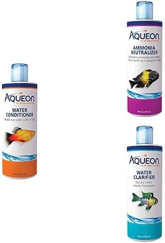Aqueon Aquarium Fish Tank Water Conditioner, Ammonia Neutralizer, and Water Clarifier 16 oz Bundle