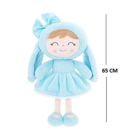 Image of RVA Cute Bunny Baby Doll Plush Toys Lovable and Huggable Gift for Birthdays & Occasions for Children, Kids, Baby Girl Cuddly Soft Plushies Adorable Stuffed Animals Plush Companions (Size 65 cm) (Blue)