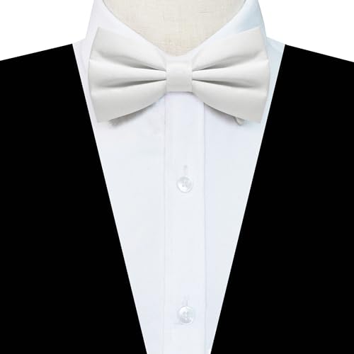 Image of JEMYGINS Solid Color Pre-tied Bow Tie Adjustable Bowtie for Men