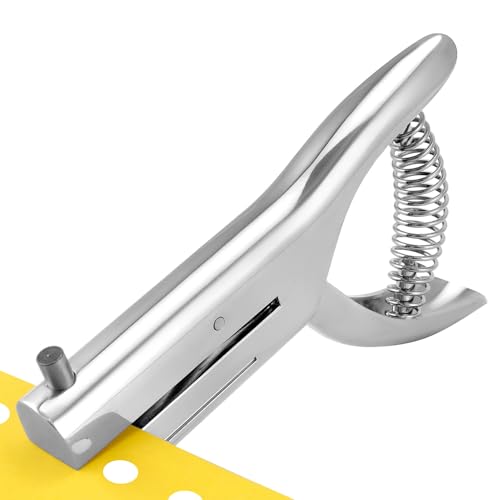 QWORK® Perforadora de un Solo Orificio de 6 mm - Perforadora Resistente para Papel, Tarjetas y PVC, con Capacidad de Perforación de hasta 2 mm (20 Hojas)