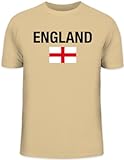  Shirtstreet24, EM11 ENGLAND, Soccer Fussball EM WM Shirt, Größe: XXL, sand